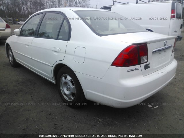 JHMES96643S018069 - 2003 HONDA CIVIC HYBRID WHITE photo 3