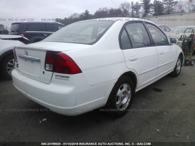 JHMES96643S018069 - 2003 HONDA CIVIC HYBRID WHITE photo 4