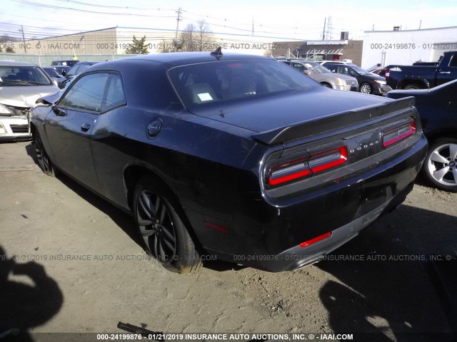 2C3CDZGG1KH544793 - 2019 DODGE CHALLENGER SXT BLACK photo 3