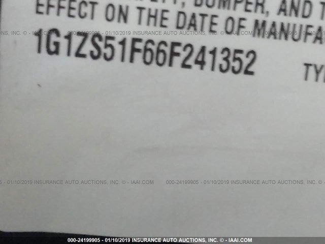 1G1ZS51F66F241352 - 2006 CHEVROLET MALIBU LS 深蓝色 照片 9