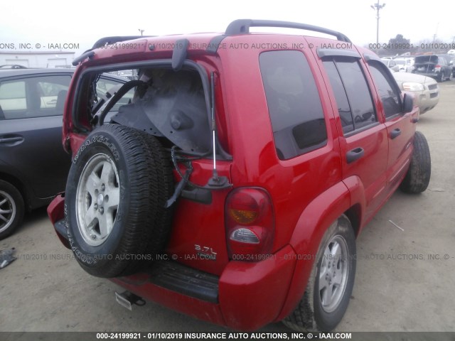 1J4GL58K24W172567 - 2004 JEEP LIBERTY LIMITED RED photo 4