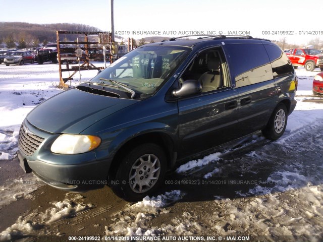 1C8GJ25362B661614 - 2002 CHRYSLER VOYAGER GREEN photo 2