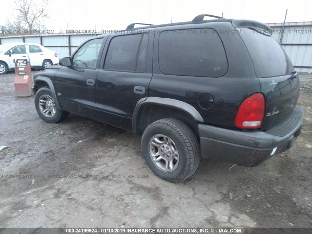 1B4HR38N92F185138 - 2002 DODGE DURANGO SPORT/SXT BLACK photo 3