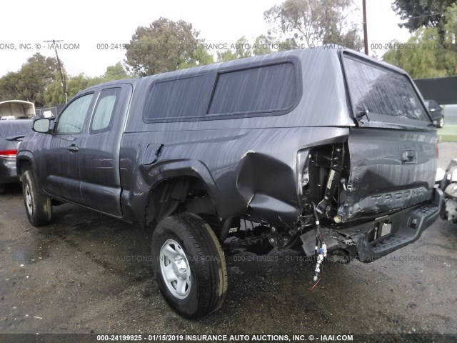 5TFRX5GN4JX122743 - 2018 TOYOTA TACOMA ACCESS CAB/SR/SR5/TRD SPT GRAY photo 3