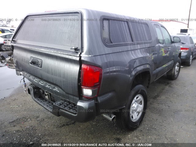 5TFRX5GN4JX122743 - 2018 TOYOTA TACOMA ACCESS CAB/SR/SR5/TRD SPT GRAY photo 4