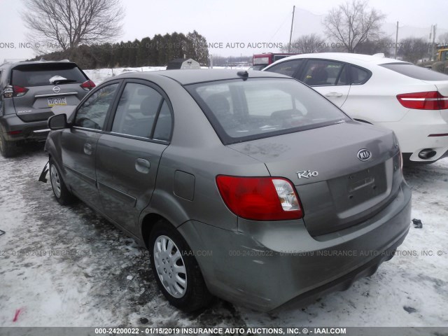 KNADH4A38A6637773 - 2010 KIA RIO LX/SX GRAY photo 3