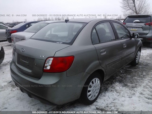 KNADH4A38A6637773 - 2010 KIA RIO LX/SX GRAY photo 4