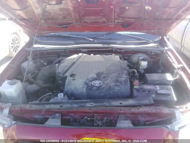 3TMJU4GNXEM164443 - 2014 TOYOTA TACOMA DOUBLE CAB PRERUNNER RED photo 10