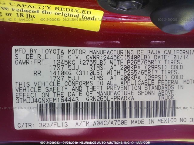 3TMJU4GNXEM164443 - 2014 TOYOTA TACOMA DOUBLE CAB PRERUNNER RED photo 9