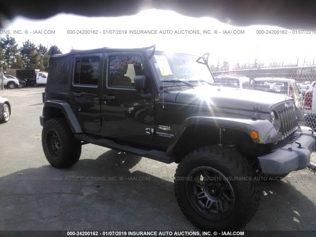 1J4GA59187L178763 - 2007 JEEP WRANGLER SAHARA GREEN photo 1