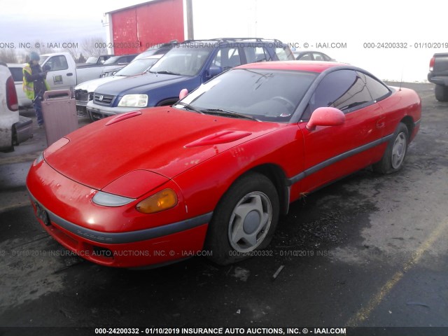 JB3XD44S4MY016555 - 1991 DODGE STEALTH RED photo 2