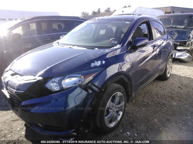 3CZRU6H77HM718101 - 2017 HONDA HR-V EXL BLUE photo 2