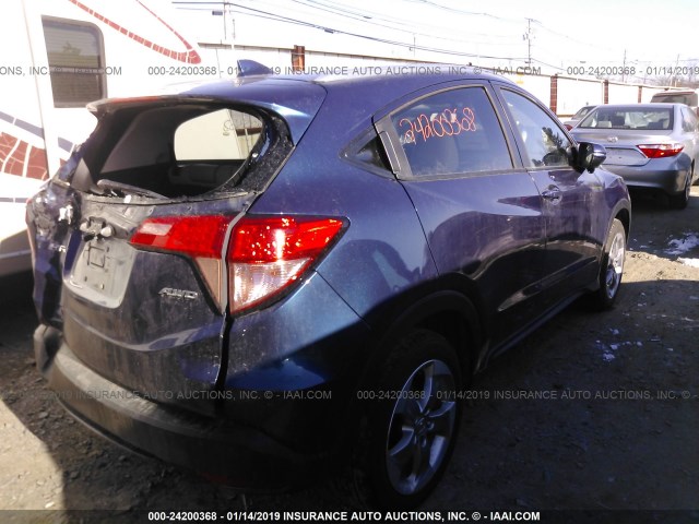 3CZRU6H77HM718101 - 2017 HONDA HR-V EXL BLUE photo 4