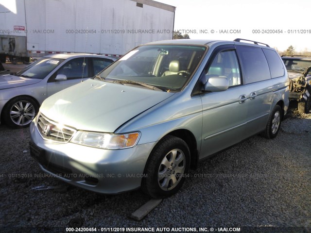 5FNRL18954B043666 - 2004 HONDA ODYSSEY EXL Light Blue photo 2