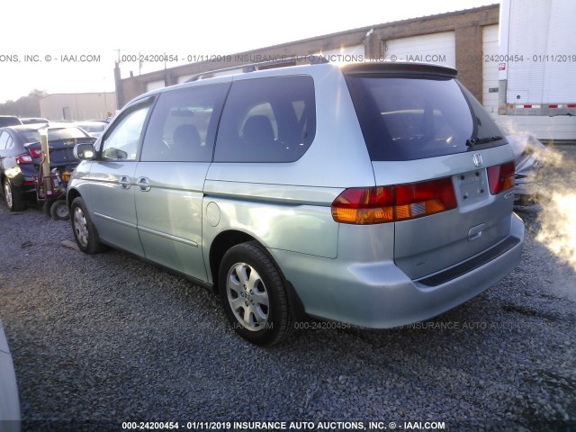 5FNRL18954B043666 - 2004 HONDA ODYSSEY EXL Light Blue photo 3