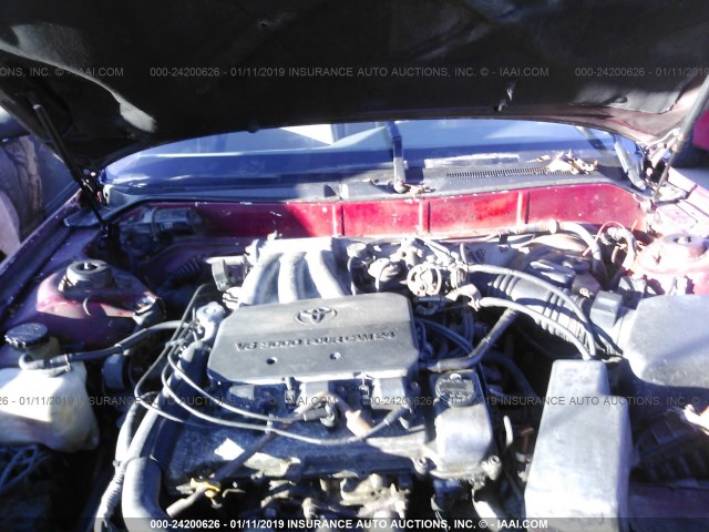 JT2BF12K6T0144273 - 1996 TOYOTA CAMRY LE/XLE/SE RED photo 10