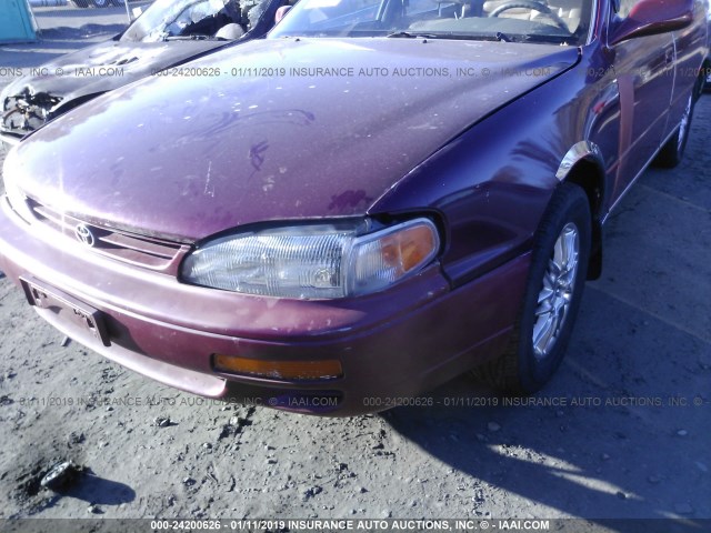 JT2BF12K6T0144273 - 1996 TOYOTA CAMRY LE/XLE/SE RED photo 6