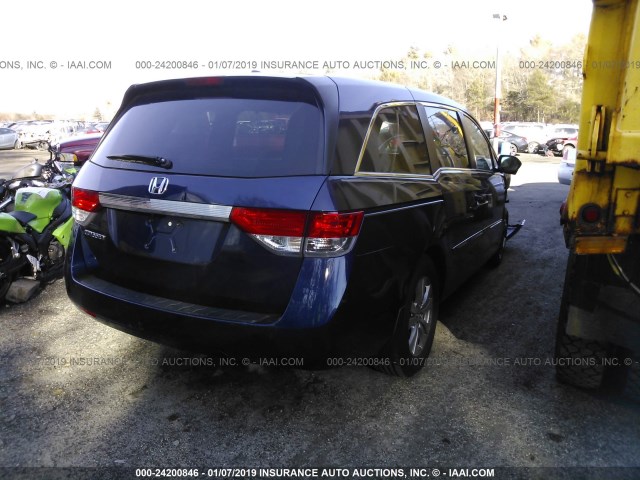 5FNRL5H61EB069664 - 2014 HONDA ODYSSEY EXL BLUE photo 4