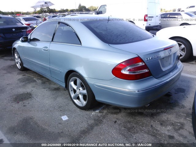 WDBTJ65J54F108291 - 2004 MERCEDES-BENZ CLK 320C TEAL photo 3