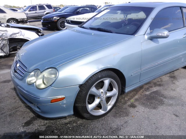 WDBTJ65J54F108291 - 2004 MERCEDES-BENZ CLK 320C TEAL photo 6