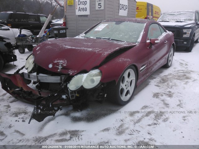 WDBSK75FX5F096909 - 2005 MERCEDES-BENZ SL 500 RED photo 2