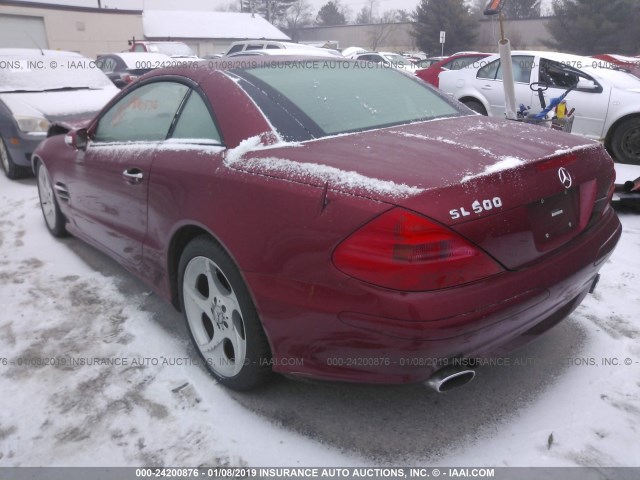 WDBSK75FX5F096909 - 2005 MERCEDES-BENZ SL 500 RED photo 3