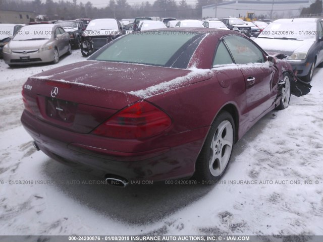 WDBSK75FX5F096909 - 2005 MERCEDES-BENZ SL 500 RED photo 4