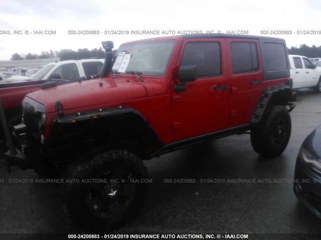 1J4BA3H16BL584646 - 2011 JEEP WRANGLER UNLIMITE SPORT RED photo 2