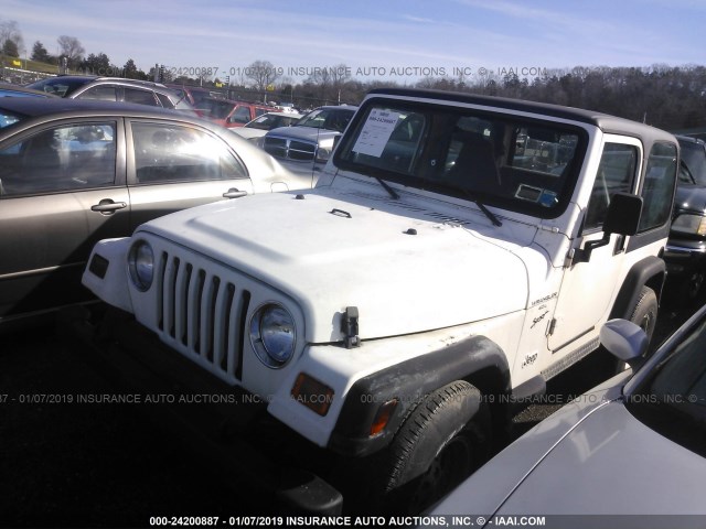 1J4FY19S0VP473449 - 1997 JEEP WRANGLER / TJ SPORT WHITE photo 2