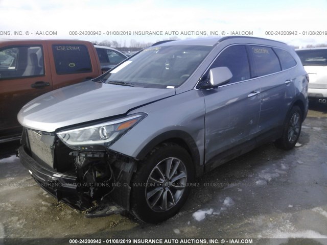 KM8SMDHF1JU276805 - 2018 HYUNDAI SANTA FE SE SILVER photo 2