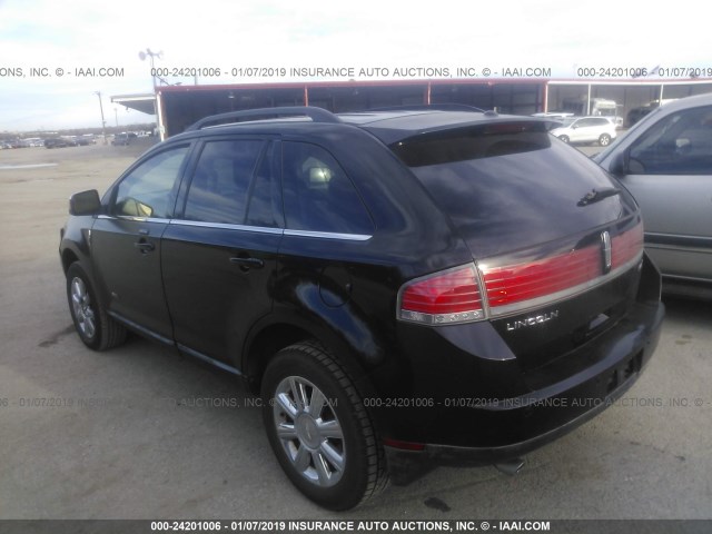 2LMDU68C38BJ03043 - 2008 LINCOLN MKX BLACK photo 3