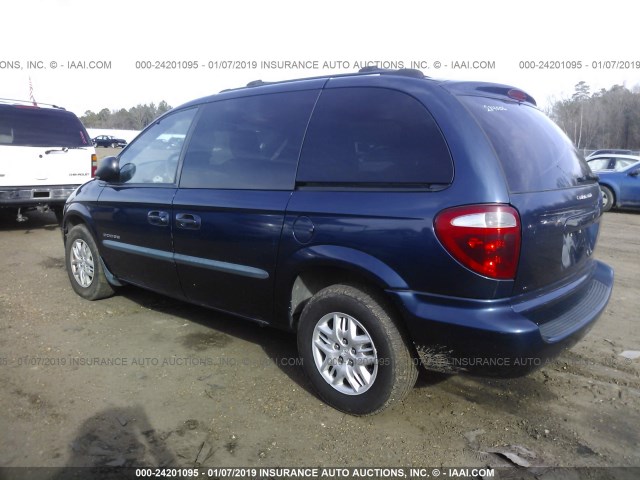 1B4GP45G61B108732 - 2001 DODGE CARAVAN SPORT BLUE photo 3