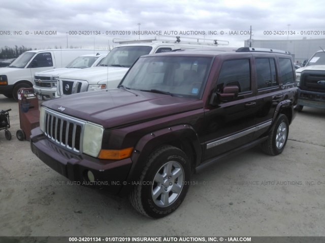 1J8HH68287C508013 - 2007 JEEP COMMANDER OVERLAND BURGUNDY photo 2