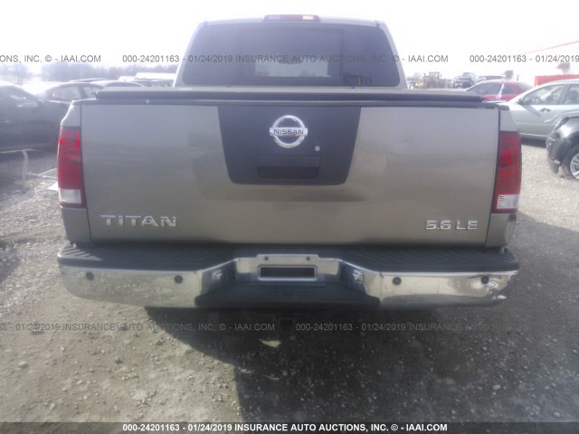 1N6BA07A26N537059 - 2006 NISSAN TITAN XE/SE/LE TAN photo 8