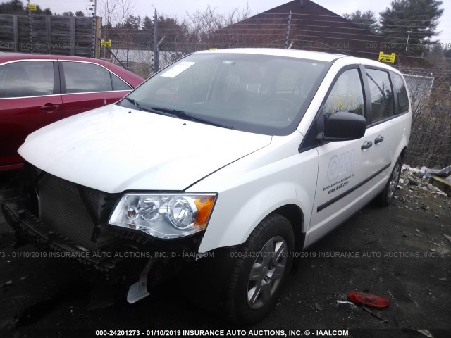 2C4RDGBG0DR607669 - 2013 DODGE GRAND CARAVAN  WHITE photo 2