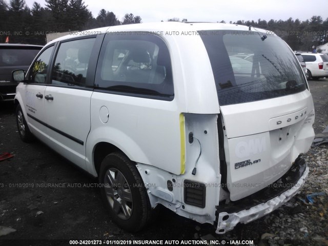 2C4RDGBG0DR607669 - 2013 DODGE GRAND CARAVAN  WHITE photo 3