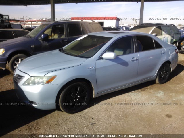 4T1BB46K29U072273 - 2009 TOYOTA CAMRY HYBRID BLUE photo 2