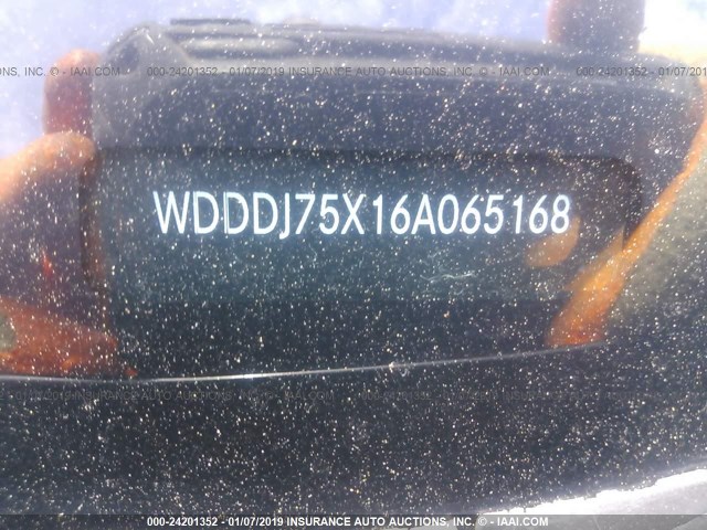 WDDDJ75X16A065168 - 2006 MERCEDES-BENZ CLS 500C BLACK photo 9