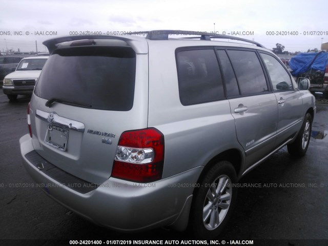 JTEDW21A560012362 - 2006 TOYOTA HIGHLANDER HYBRID SILVER photo 4