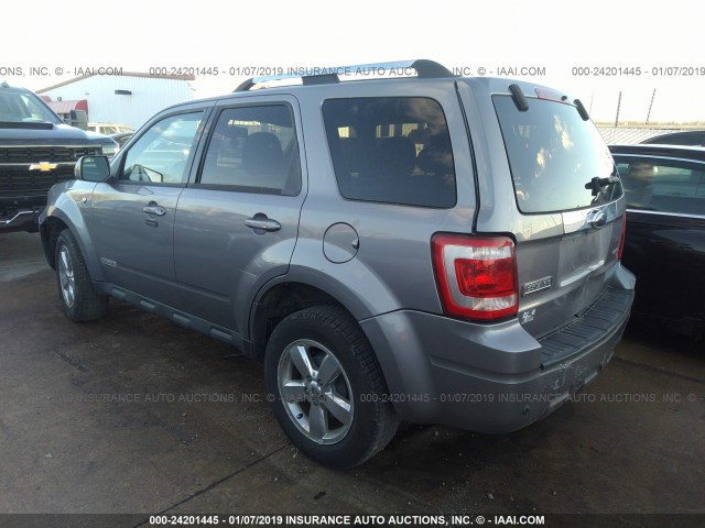 1FMCU94178KE73978 - 2008 FORD ESCAPE LIMITED GRAY photo 3