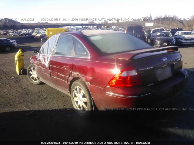 1FAFP25116G174474 - 2006 FORD FIVE HUNDRED LIMITED BURGUNDY photo 3