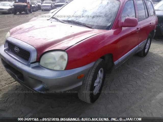 KM8SC13D44U780597 - 2004 HYUNDAI SANTA FE GLS/LX RED photo 2