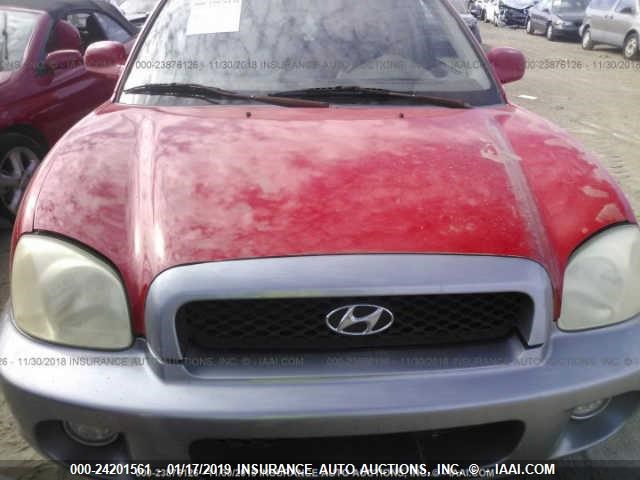 KM8SC13D44U780597 - 2004 HYUNDAI SANTA FE GLS/LX RED photo 6