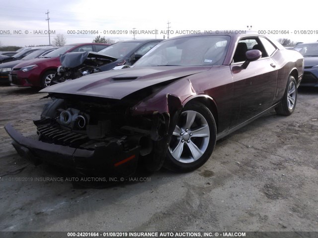 2C3CDZAG6JH123580 - 2018 DODGE CHALLENGER SXT MAROON photo 2