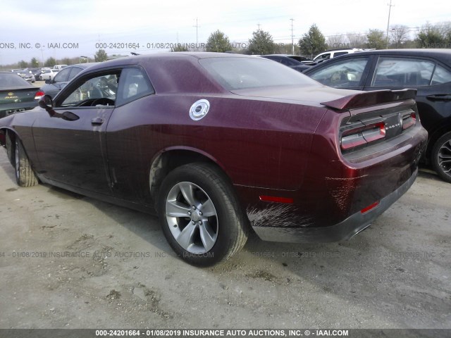 2C3CDZAG6JH123580 - 2018 DODGE CHALLENGER SXT MAROON photo 3