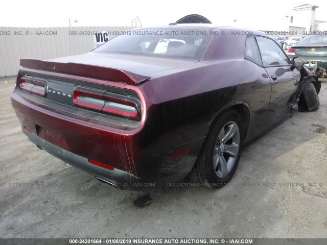 2C3CDZAG6JH123580 - 2018 DODGE CHALLENGER SXT MAROON photo 4