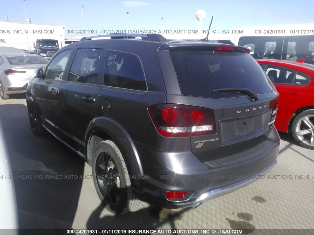 3C4PDDGG6JT449670 - 2018 DODGE JOURNEY CROSSROAD GRAY photo 3