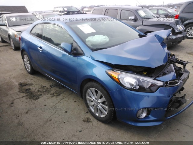 KNAFX6A83E5243144 - 2014 KIA FORTE EX BLUE photo 1