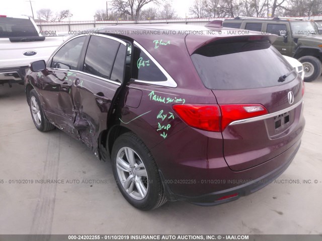 5J8TB3H57EL007236 - 2014 ACURA RDX TECHNOLOGY MAROON photo 3