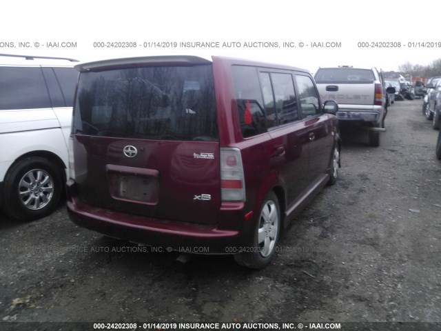 JTLKT334464069165 - 2006 TOYOTA SCION XB Бордовый фото 4